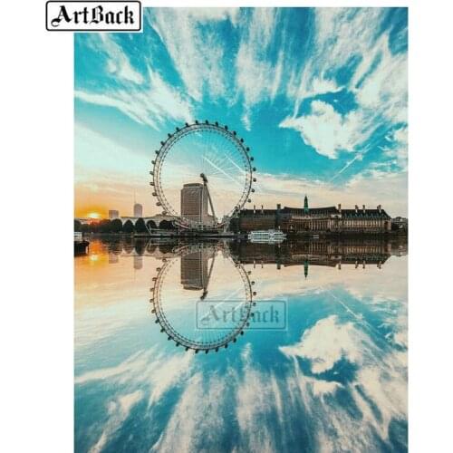 5D Diamond Painting Ferris Wheel Landscape 3d Rhinestone Mosaic Full Square Drill Embroidery Art Home Decoration Painting