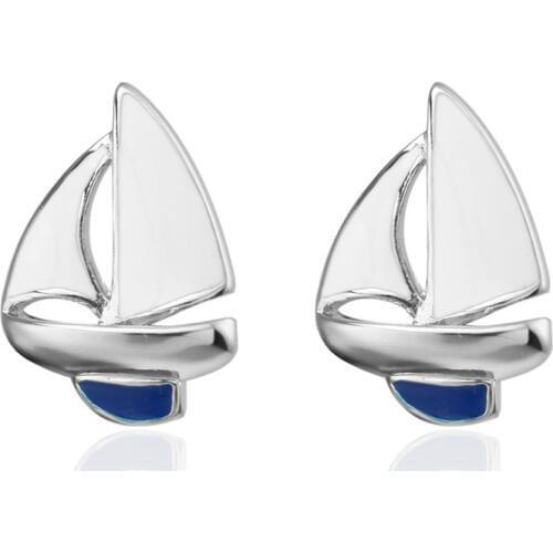 C-MAN Luxury shirt Blue white sailing cufflink for mens Brand cuff buttons cuff links High Quality abotoaduras Jewelry