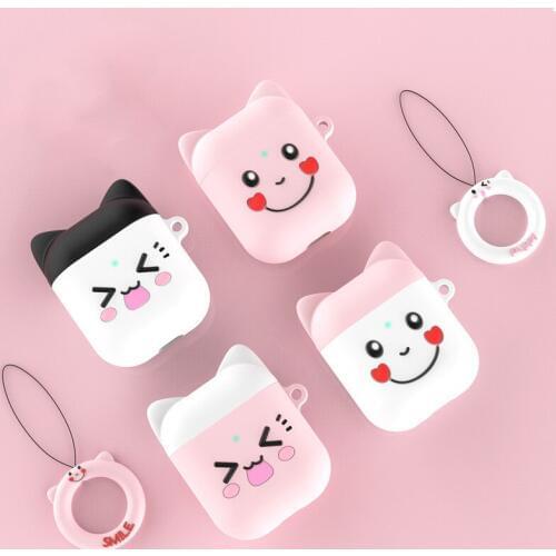 Headphone Case For Airpods Accessories For Airpod Case Cover For Airpods 2 Case Cute Silicon Covers Keyring