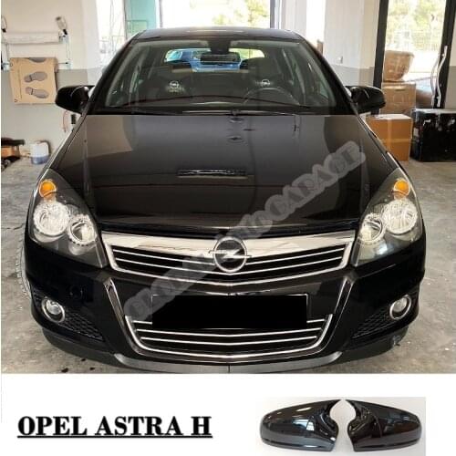 For OPEL ASTRA H Bat Mirror Cover 2004 2005 2006 2007 2008 2009 Glossy Piano Black 2 Pieces Wing Car Styling Auto Accessory