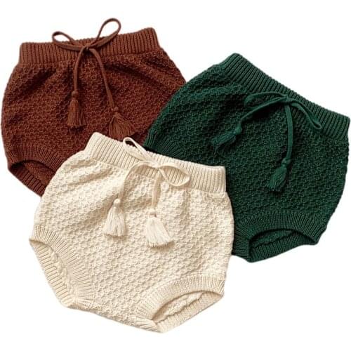 Baby Knitted PP Shorts Toddler Girl Boys Spring Knitted Bloomer European American Style Fashion Baby Bloomers Kid Bottoms Korea
