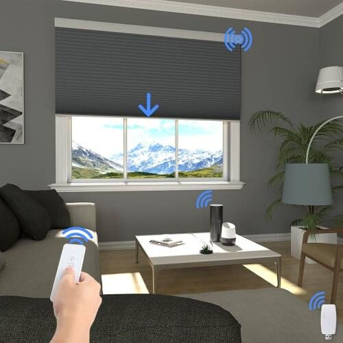 Tuya Smart Life Motorized Cellular Shade for Window Blackout Smart Honeycomb Shade Built in Battery Alexa Google Home Control