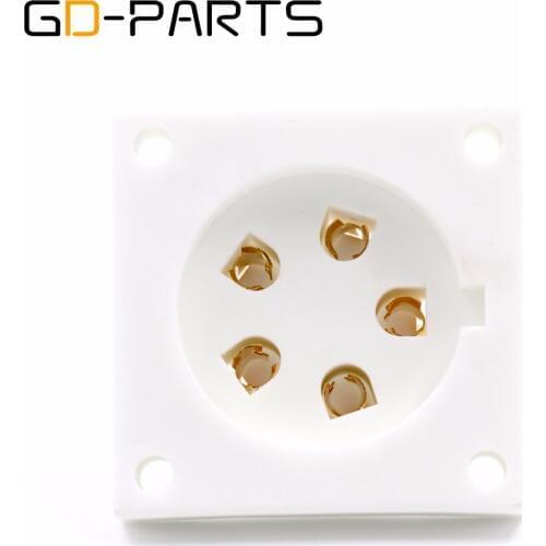 GD-PARTS 2PCS Gold Plated Chassis Mount 5pin Tube socket for Aa Ba Be Cd Ce Da P5Gi Hifi Audio Vintage Amplifier DIY