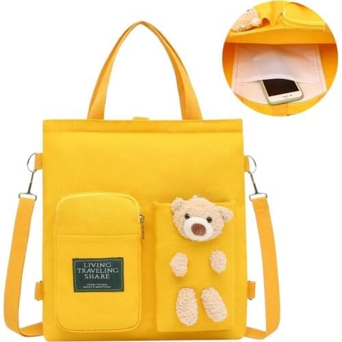 Canvas Messenger Bag Primary and Middle School Student Bag 2021 New File Bag Class Large Capacity School Bag