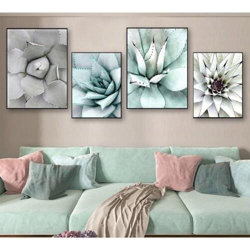 Art Print Painting Pictures for Living Room Scandinavian Green Plant Succulent Landscape Canvas Life Quote Nordic Wall