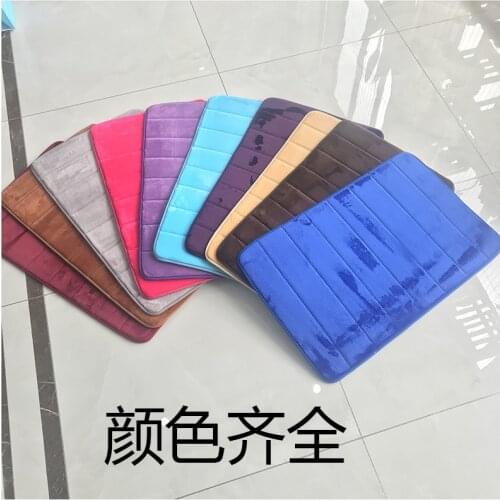 40x60 Cm Thick Slow Rebound Carpet , 50x80cm Bathroom Absorbent Floor Mat , Purity Colors Non-slip Mat