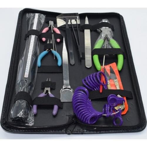 16pcs DIY Jewelry Nippers Repair Tool Sets Ring Sizer Beading Needles Jewelry Tools