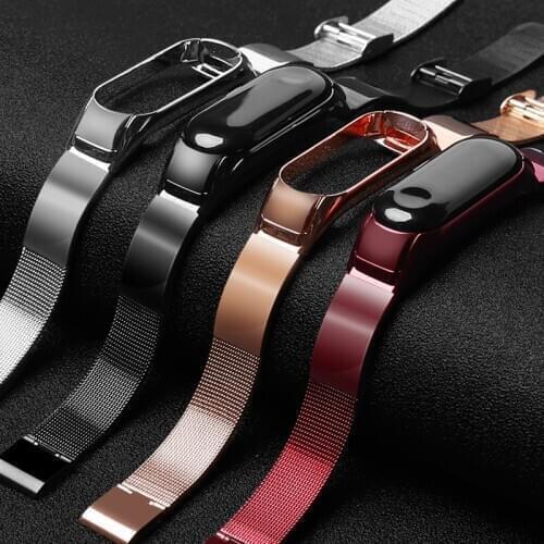 Metal Mi Band 5 4 Wrist Strap for Xiaomi Band 5 3 4 Screwless Stainless Steel Strap Bracelet Miband 4 3 Wristbands Pulse