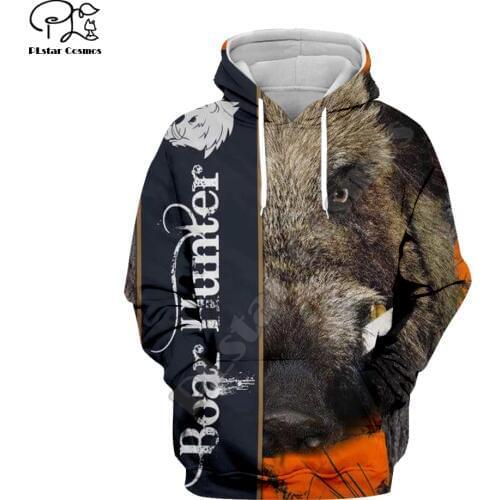 Men women Funny Boar Hunter Print 3d hoodie retro sweatshirt zipper jacket coat Unisex streetwear Casual Tracksuit pullover N2
