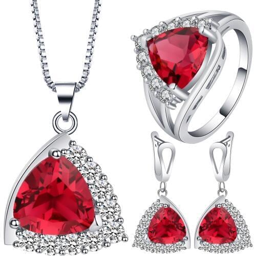 2017 Jewelry SetS White Gold Color AAA Austrian Crystal Earring/Necklace/Ring heart wedding jewelry sets