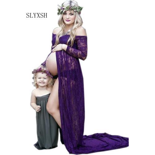New Women Dress Maternity Photography Props Lace Pregnancy Clothes Maternity Dresses For Pregnant Photo Maternity Dresses