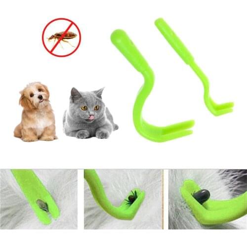2PCS Pets Dog Tick Removal Hook Plastic Dual Teeth Tick Remover Flea Remover Tool Cats Dogs Grooming Tool Cleaning Supplies