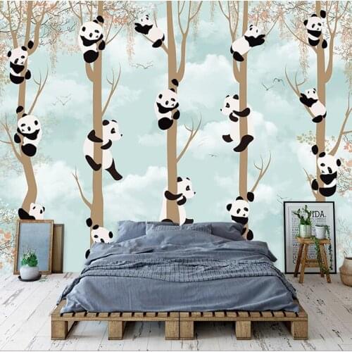 Custom 3D Photo Wallpaper Cartoon Panda Abstract Tree Wall Painting Living Room Children Room Bedroom Mural Wallpaper Home Decor