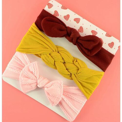 3Pcs/Set Cute Newborn Baby Headband For Girls Baby Bows Baby Turban Hair Band Accessories Ozdoby Do Wlosow Baby Haarband
