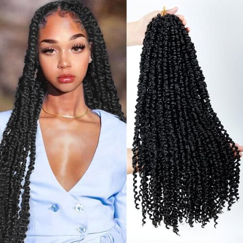 22inches Pre-looped Fluffy Crochet Braid Hair Ombre Synthetic Braiding Hair 15strands Pre Twisted Passion Twist Crochet Hair