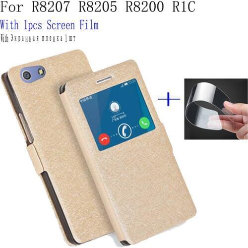 Smart view window case For OPPO R8207 R8205 R8200 R1C Phone case Back Cover flip PU leather Case R1 C shell cover cases