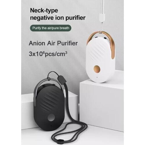 USB Anion Oxygen Bar Auto Air Purifier Odor Eliminator Necklace Air Cleaner