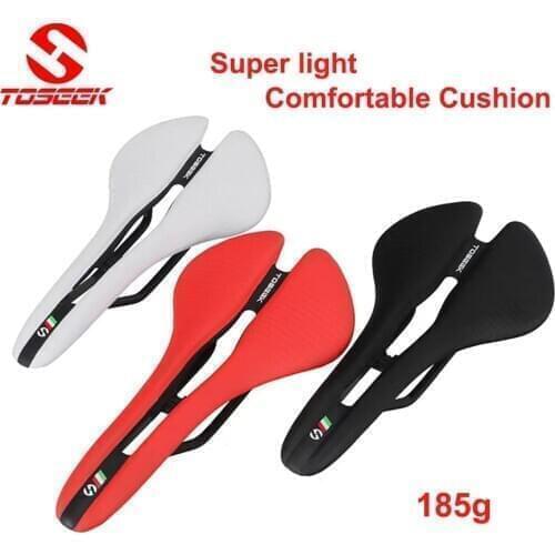 Toseek Hollow breathable design road bike MTB bicycle saddle EVA microfiber leather comfortable bicycle cushion Ultralight 182g