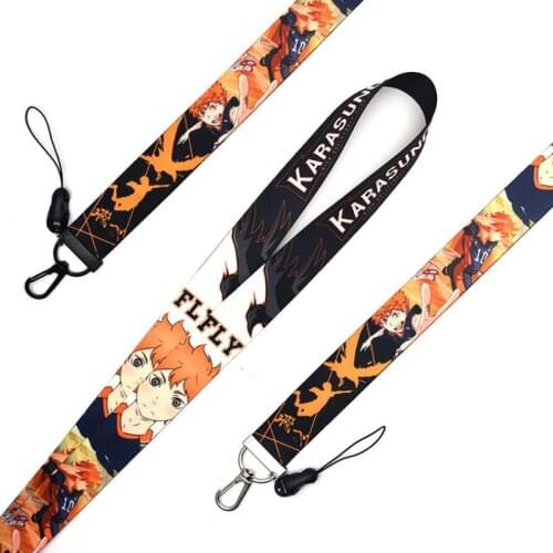 1pc New Japan Anime Haikyuu Keychain Accessories Cosplay Prop Key Rings Cell Phone Neck Strap ID Lanyards Figure Toys