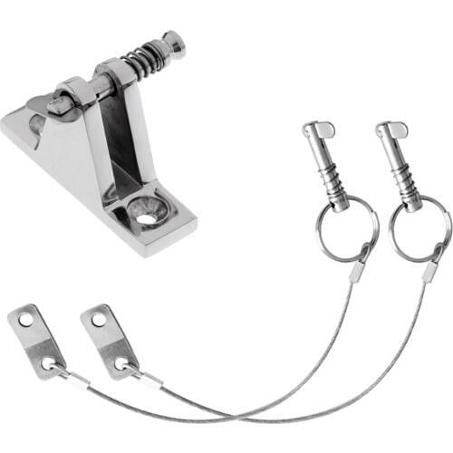 1 Pcs. Stainless Steel Boat Hinge + 2 Pcs. Edelsathl Steckbolzen Safety Bolts For Boat Yacht