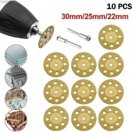 10PCS Diamond Cutting Disc Metal Wheel Saw Blades Cut Off Discs Set for Dremel Rotary Tool Circular Saw Blades Woodworking Tools
