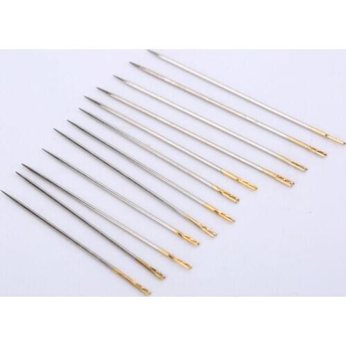 12pcs Assorted Hand Sewing Needles Safely Self Threading Thread Sewing Needles Household Cross Stitch Needles Embroidery Tool