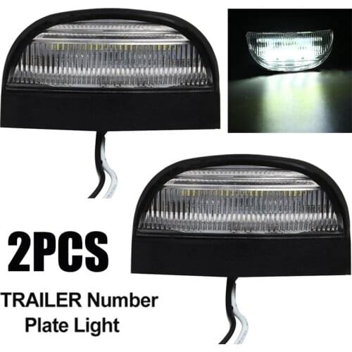 2Pcs 12/24V LED Rear License Number Plate Light Lamp Truck Caravan Lorry Trailer