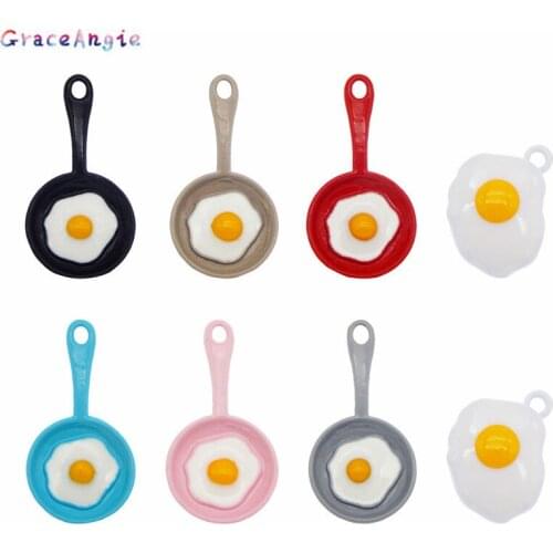 7pcs Mix color alloy friend egg charms pans Handmade Package charm DIY jewelry pendant for earrings keychain Necklace Pendant
