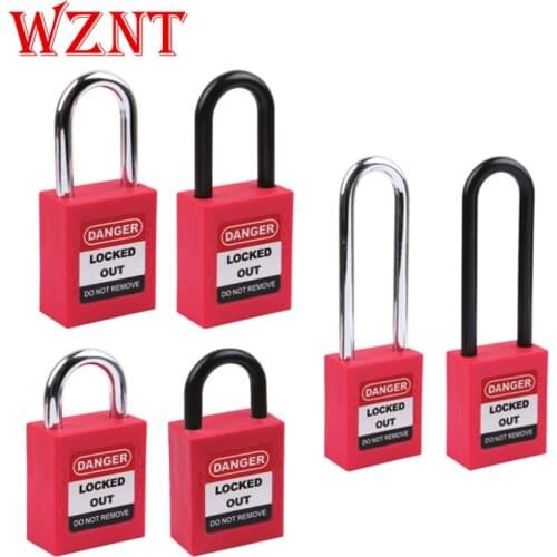 ABS security padlock Plastic Shackle Steel safety padlock ,Nylon non conductive safety padlock