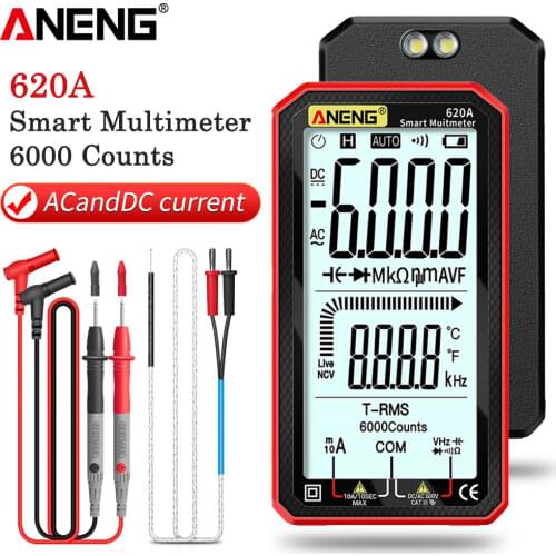 ANENG 620A Smart Digital Multimeter Transistor Testers 6000 Counts True RMS Auto Electrical Capacitance Meter Temp Resistance