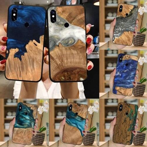 Wood Resin art original pattern Phone Case For Xiaomi Redmi note 7 8 9 pro 8T 9A 9S Mi Note 10 Lite pro