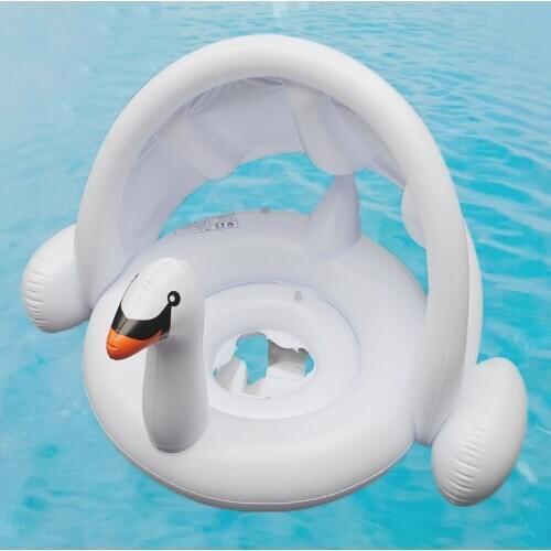 Baby Swim Float Swimming Ring UV- Baby Floating With Canopy Inflatable Floats Swim Trainer Water Fun Pool Toy Dropship