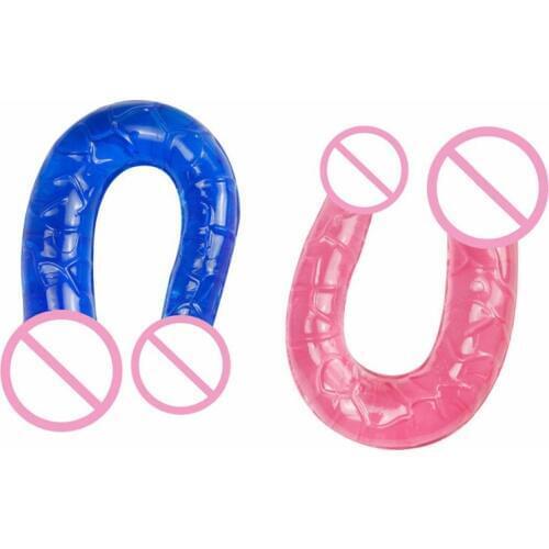 Sex Double Dildos Long Dual Head Realistic Penis Dildo G Spot Clitoris Stimulation Masturbation Adult Sex Toys For Lesbian Woman