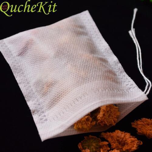100pcs Disposable Tea Bags Non-woven Fabrics Tea With String Heal Seal Filter Paper For Herb Loose Strainer Make Soup Filters