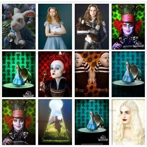 Disney Alice In Wonderland Poster 5d Diy Diamond Painting Cartoon Movie Diamond Mosaic Embroidery Cross Stitch Home Decor Gift