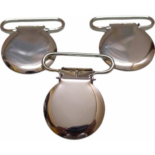 25pcs 1'' Inch 25mm Wide Silver Color Metal Suspender Clips Rack Plating Free Shipping