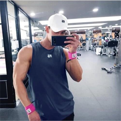 2021 large size Men fitness gyms Tank top men Fitness sleeveless shirt Male mesh breathable Sports vest Undershirt men Tank tops