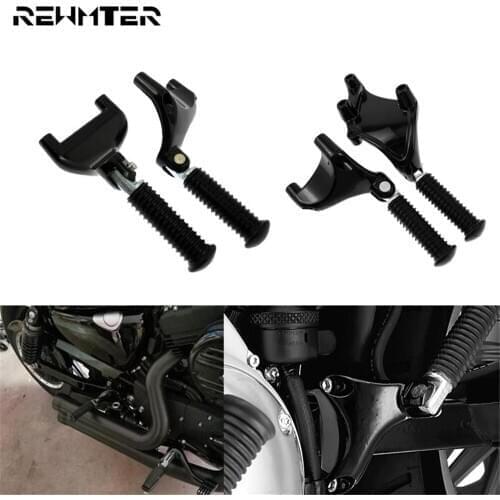 Motorcycle Black Footrest Rear Passenger Foot Pegs Mount Pedal For Harley Sportster XL 2000-2019 883 1200 72 48 Iron Forty Eight