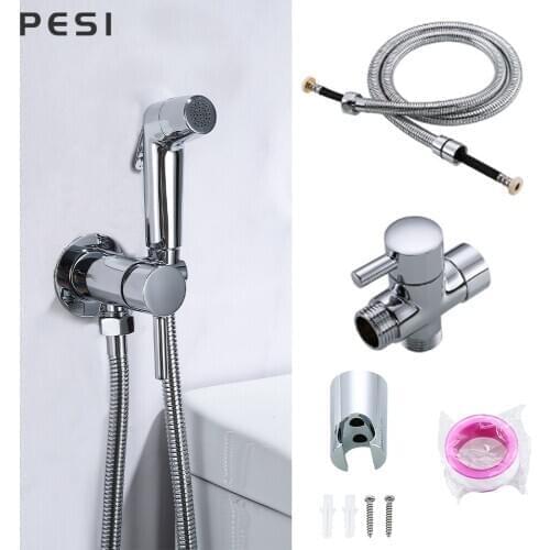 Home Wash Bidet Sprayer Set Accessories Car Hand Held Easy Install ABS Pet Toilet Bathroom Shower Diaper Cleaning Hose Holder