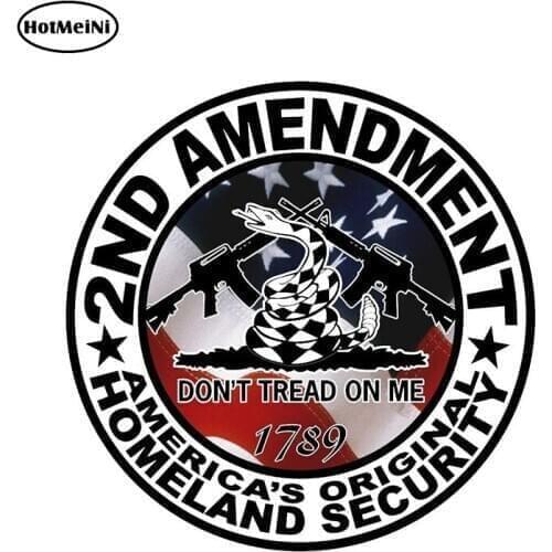 HotMeiNi 13cm x 13cm Personality 2nd Amendment Gun Sticker Dont Tread on Me American Flag Truck Windows NRA Car Stickers
