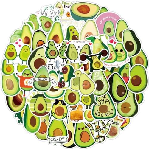 50PCS/cute fruit avocado cartoon anime sticker DIY bottle label bullet diary scrapbook toy sticker aesthetics