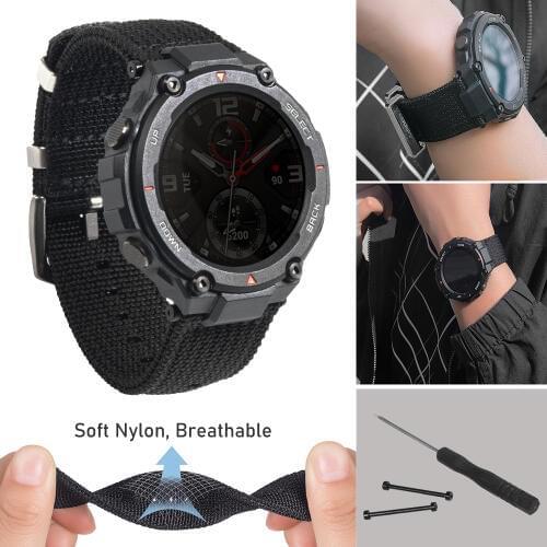 Good Quality Nylon Strap for Huami Amazfit T-Rex/Ares Breathable Nato Nylon Watch Band Bracelet for Amazfit Ares/T Rex Watchband
