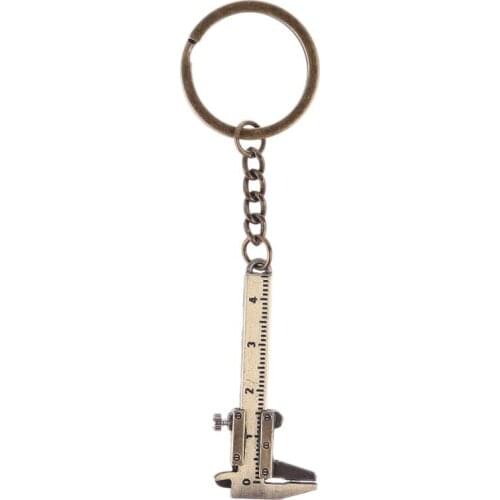 Portable Mini Vernier Caliper Key Ring Alloy Calipers Gauge Slide Ruler Keychain Y5JA