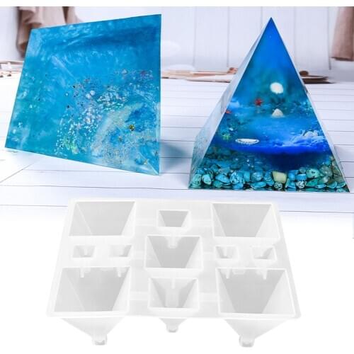 Translucence Pyramid Silicone Mold DIY Mirror Crystal Pyramid Home Decor Mold 3D Conical Decoration Epoxy Resin Mould