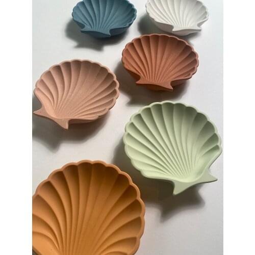 Shell Trinket Dish Mold Sea Shell Candle Dish Concrete Mold Jesmonite Tray Mold Handmde Creative Dish Plate Storage Mold