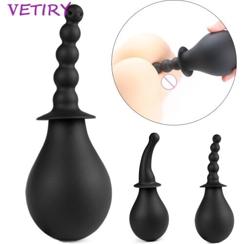 Anal Douche Cleaner Enema Syringe Anal Plug Rinse Butt Vaginal Cleaning Device Rectal Sprayer Adults Sex Toys Anal Shower