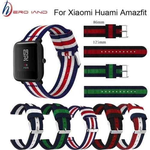 20mm WatchBand Strap for Xiaomi Huami Amazfit Bip wristband for Amazfit Bip Sporting Good Accessories Bracelet Nylon Replacement