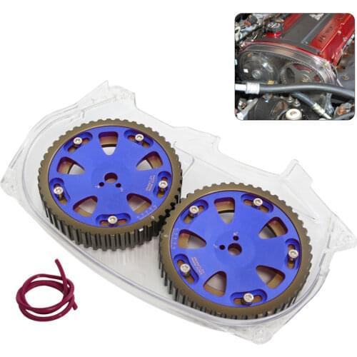 Clear Timing Belt Cover+Cam Pulley Gear Fit For Mitsubishi Lancer EVO 9 IX 4G63 BK/RD