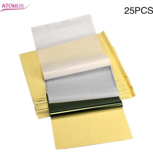 ATOMUS Thermal Stencil Tattoo Transfer Paper 4 Layer Carbon Heat Transfer Paper Tattoo Thermal Copier Printer Paper 25pcs /Set