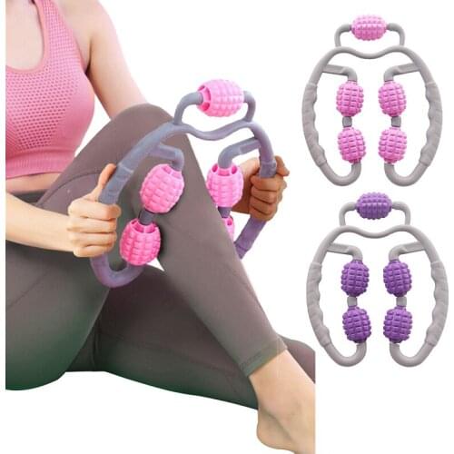 U Shape Massage Roller Muscle Massager Yoga Pilates for Arm Neck Legs Muscle Tissue 4-5 Wheel Foam Roller Ring Massager XQVLZ